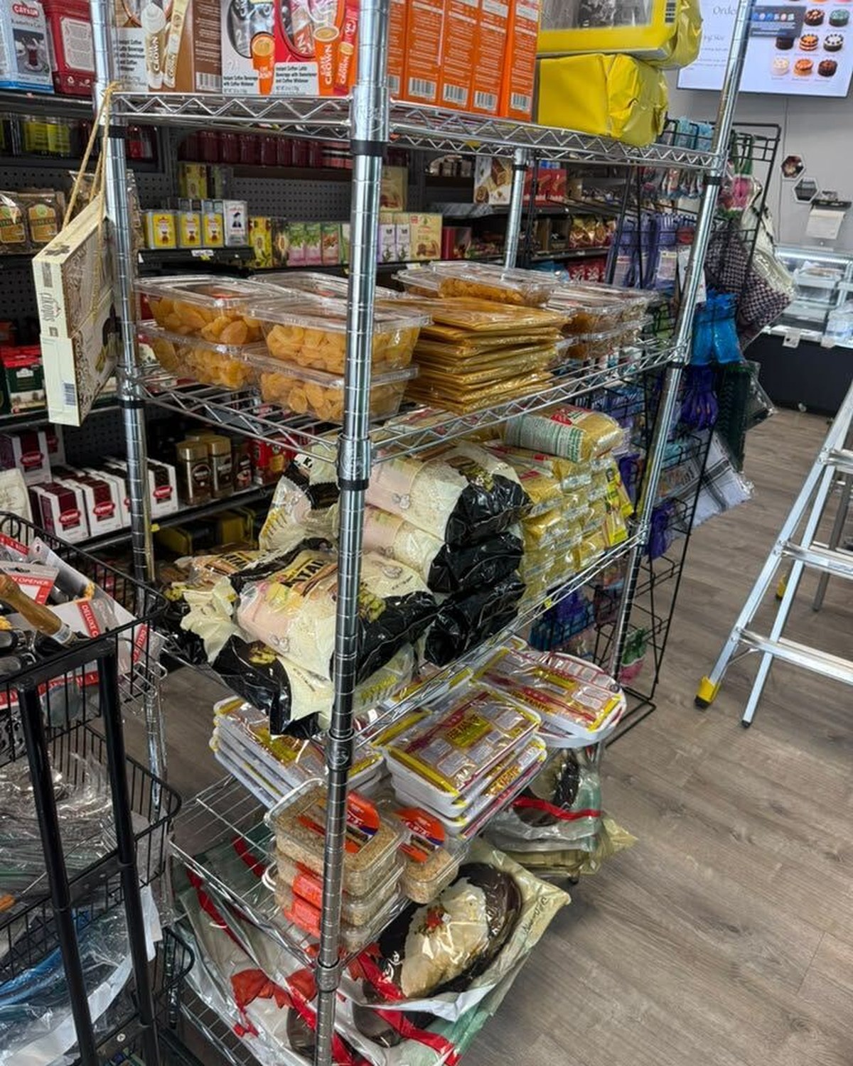 Vape and hookah products displayed in the store